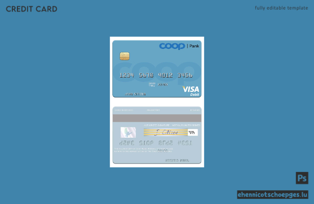 Beispielvorschau der Estonia Coop Pank Visa Debitkarte